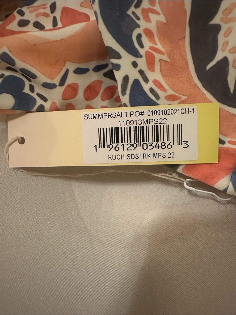Limited Edition Summersalt One shoulder One piece Swim Paisley Floral Print - Picture 5 of 5
